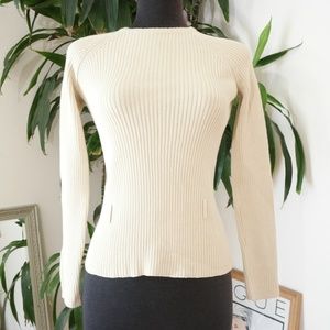 J. Crew Beige Ribbed Lightweight Sweater